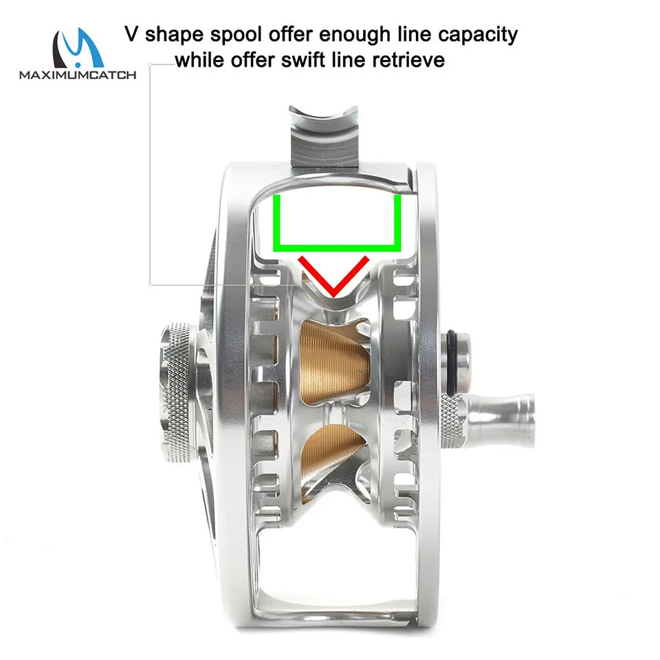 Maximumcatch 5-12wt VM Полностью герметичная Водонепроницаемая Летающая катушка с ЧПУ для резки T6061 алюминиевая катушка для морской рыбалки