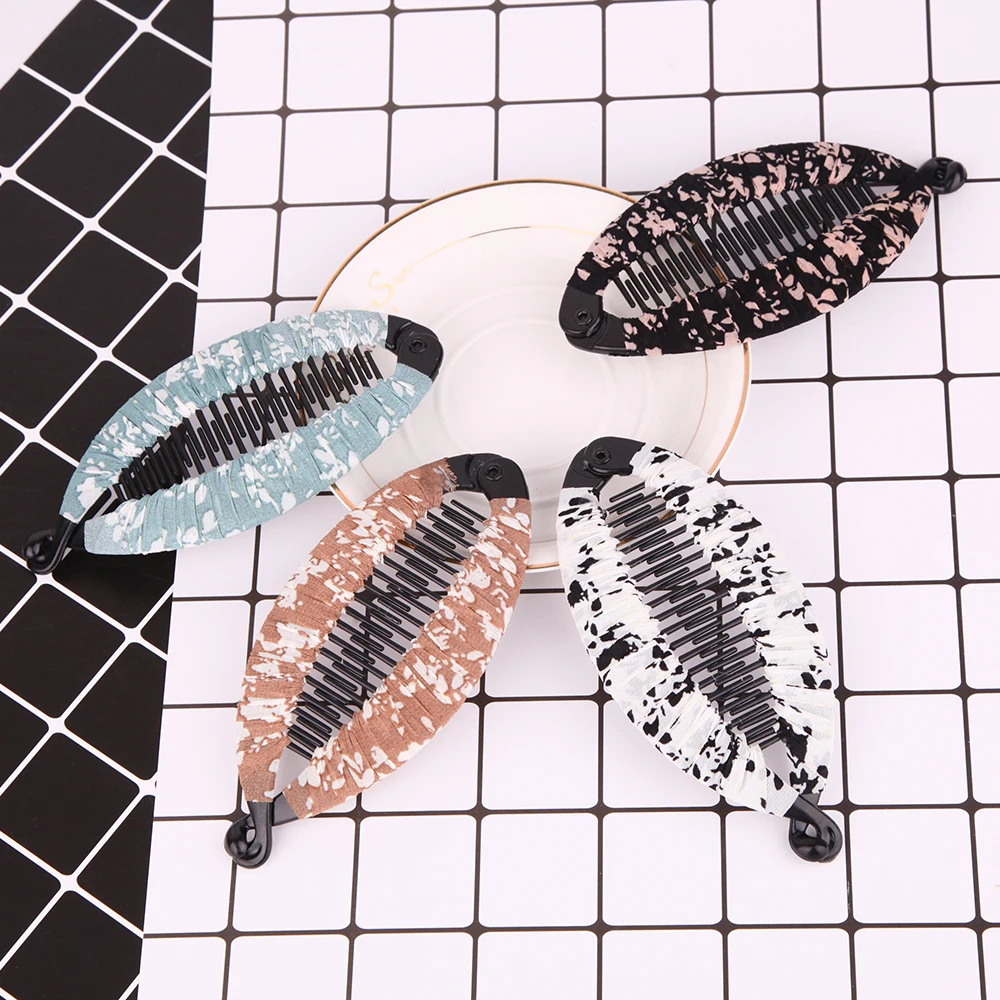 

Fish Shape oval Pearl Rhinestone Hair Claw Clips Hair Jewelry Banana Barrettes Hairpins Hair Accessories For Women Clips