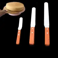 ANDES 3 шт. лопатка для глазирования деревянной ручкой крем-масло дымчатое лезвие скошенная, плоская скребок сглаживающий помадка форма-резак для украшения торта