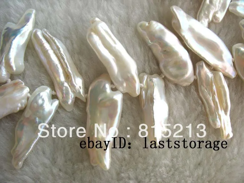 

ddh00893 freshwater pearl white reborn keshi biwa necklace 17" 28% Discount