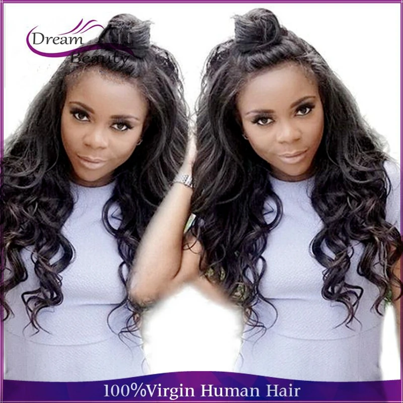 

Glueless 180% Peruvian Virgin Hair Wavy Full Lace Human Hair Wigs Dream Beauty Unprocessed Lace Front Human Hair Wigs For Women