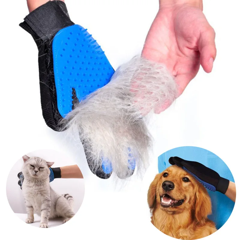 Pet Grooming Gloves Hair Fur Remover Bathing Shedding Massage Brush for Dog Cat