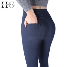 HEE GRAND Women 2018 Spring Basic Pencil Pants Elastic Black White Mid-Waist Over Size Trousers Capris Plus Size XL-5XL WKX398