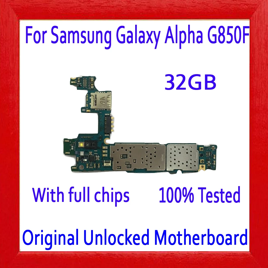 

32GB for Samsung Galaxy Alpha G850F Motherboard with Full Chips,Original unlocked for Galaxy G850F Logic board,Free Shipping