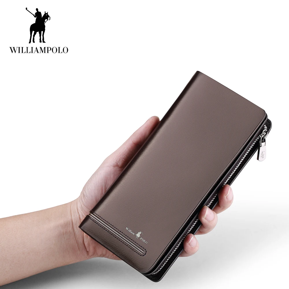 Брендовые мужские кошельки WilliamPOLO удлиненный клатч на молнии кредитница сумочка