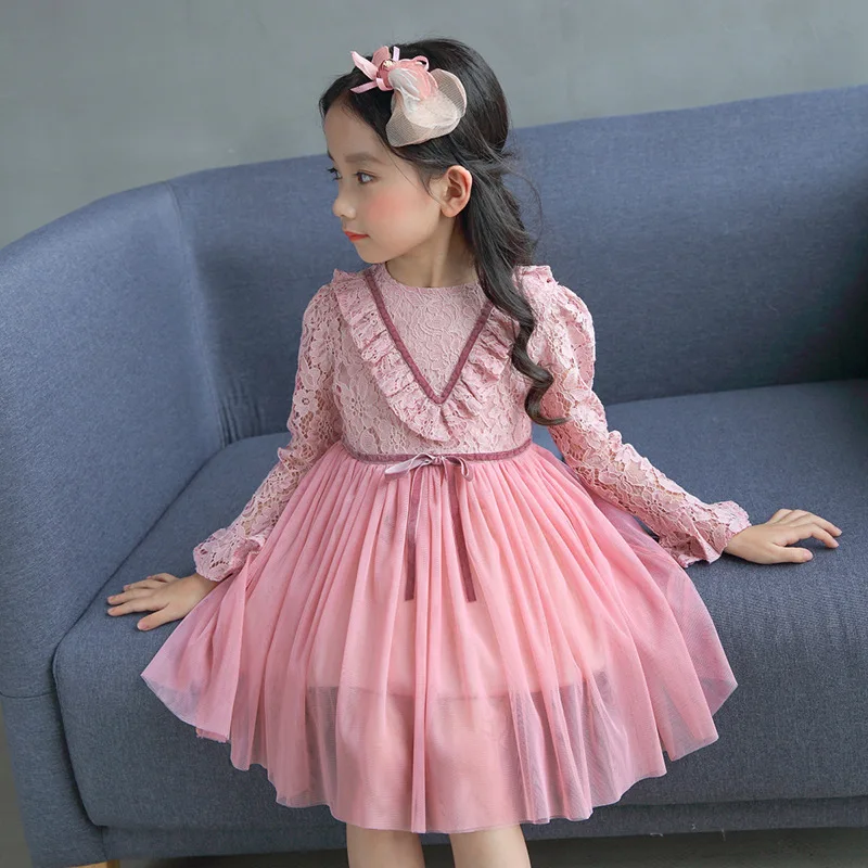 Baby Girls Dress Clothes Kids Princess Party Tutu Lace Pink Dresses