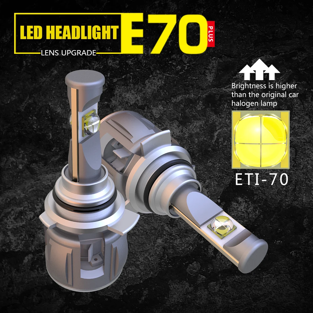 1 комплект H7 E70 Автомобильный светодиодный фар ETI-70 линзы прожекторного типа лампы H1 H4 H8 H11 9005/6 HB3/4 9012 D1S/D2S/D3S/D4S труба из углеродистого волокна 3K 4,3 K 6K белый