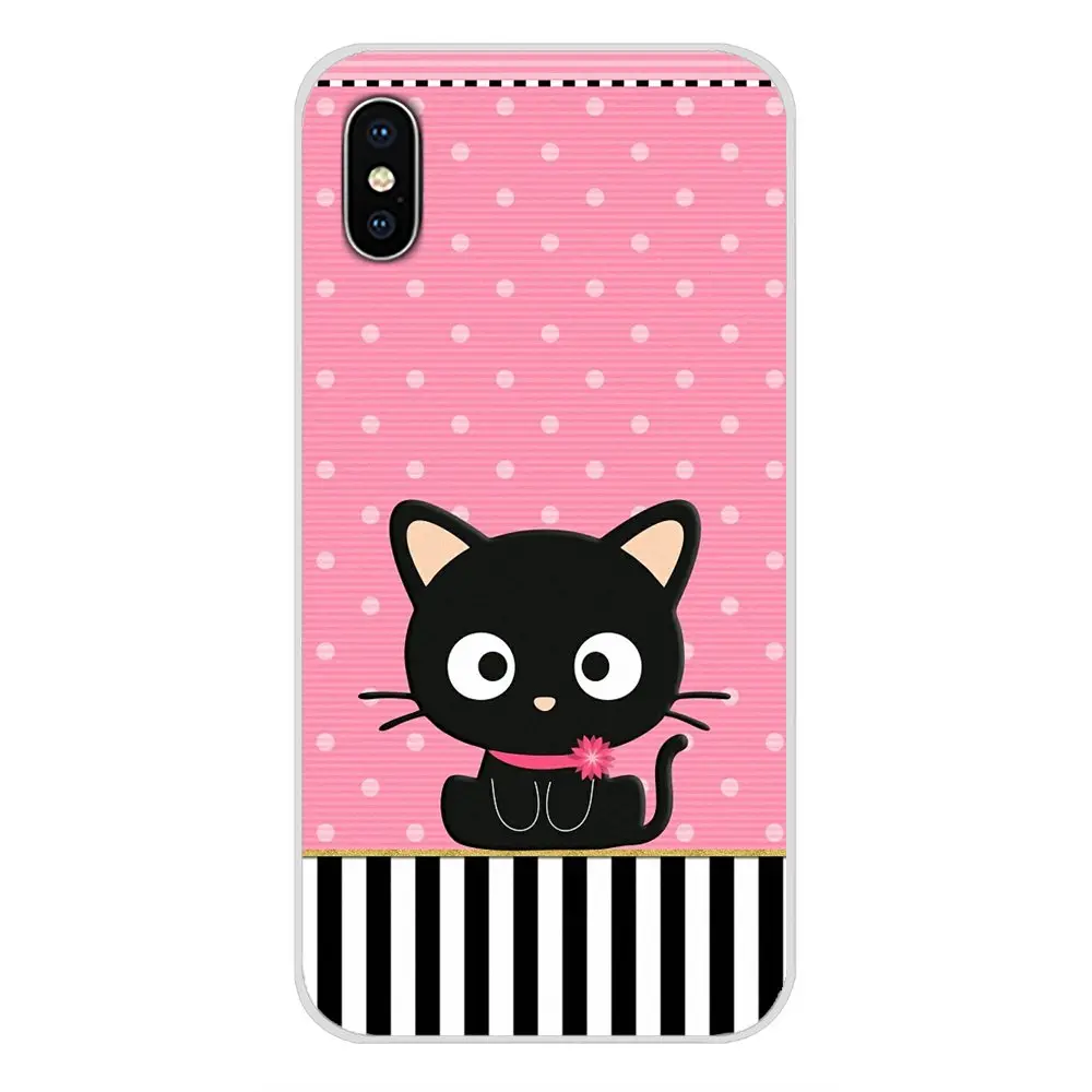 Для Apple iPhone X XR XS MAX 4 4S 5 5S 5C SE 6 6S 7 8 Plus ipod touch TPU Прозрачный чехол милый kawaii черный