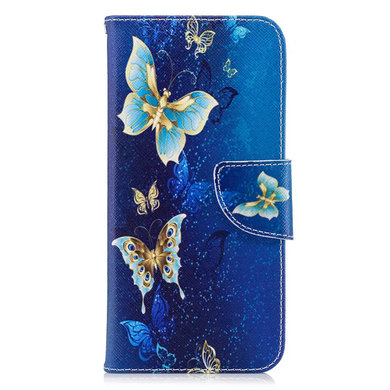 Милый чехол-книжка для телефона huawei Enjoy 7s P30 P20 P10 P9 Lite Mini Y5 II Y6 Y7 Y9 Ретро Capa кожаный чехол-кошелек D07Z - Цвет: Golden Butterfly
