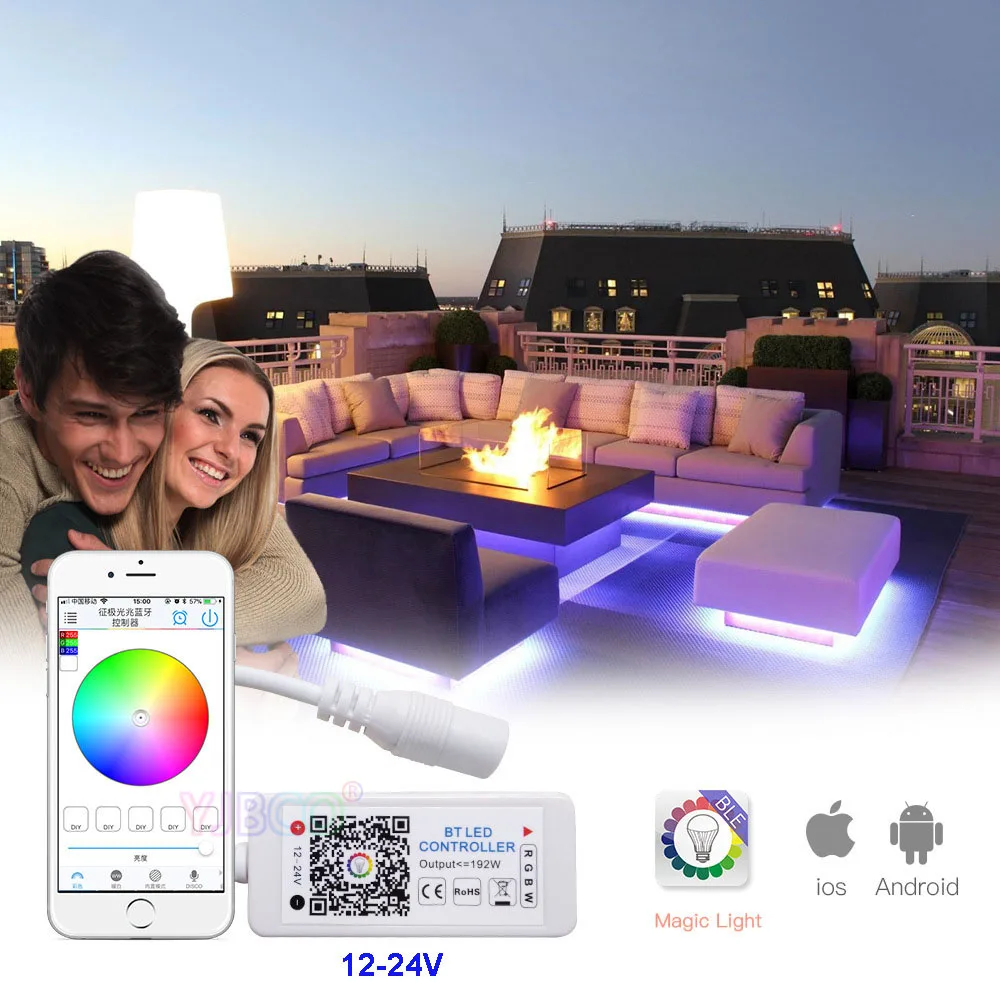 Мини DC12V-24V светодиод BT RGBW контроллер 4 канала Bluetooth RGBW светодиодный контроллер IOS Android приложение для RGB RGBW RGBWW светодиодный светильник