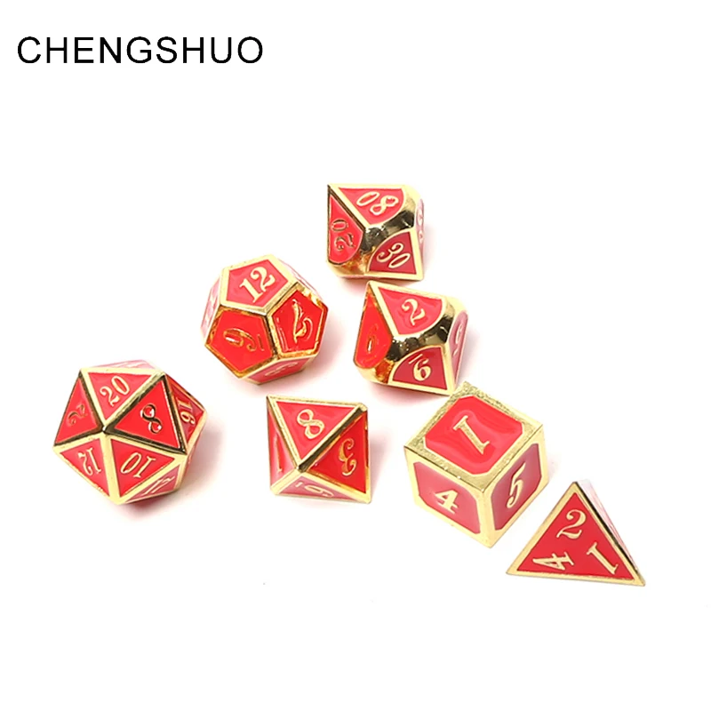 

Chengshuo polyhedral dnd dice rpg metal sets dungeons and dragons table games dices solid digital plating zinc alloy d20 10 6 12