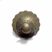 COTOM Small brass handle round door knob door knocker cabinet knobs and handles door knob round ring pull handle chinese antique copper small beast head knocker handle lion head handle door handle classical shop first