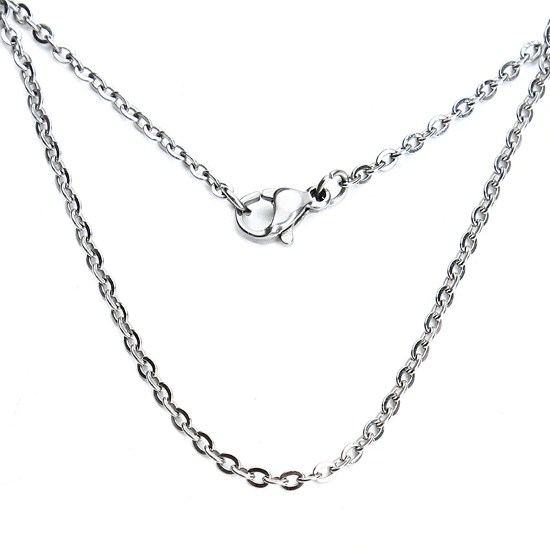 

10pcs/lot Stainless Steel Silver Color Open Link Chain With Lobster Clasps Metal Chain Necklace For Jewelry Diy 50cm F3578