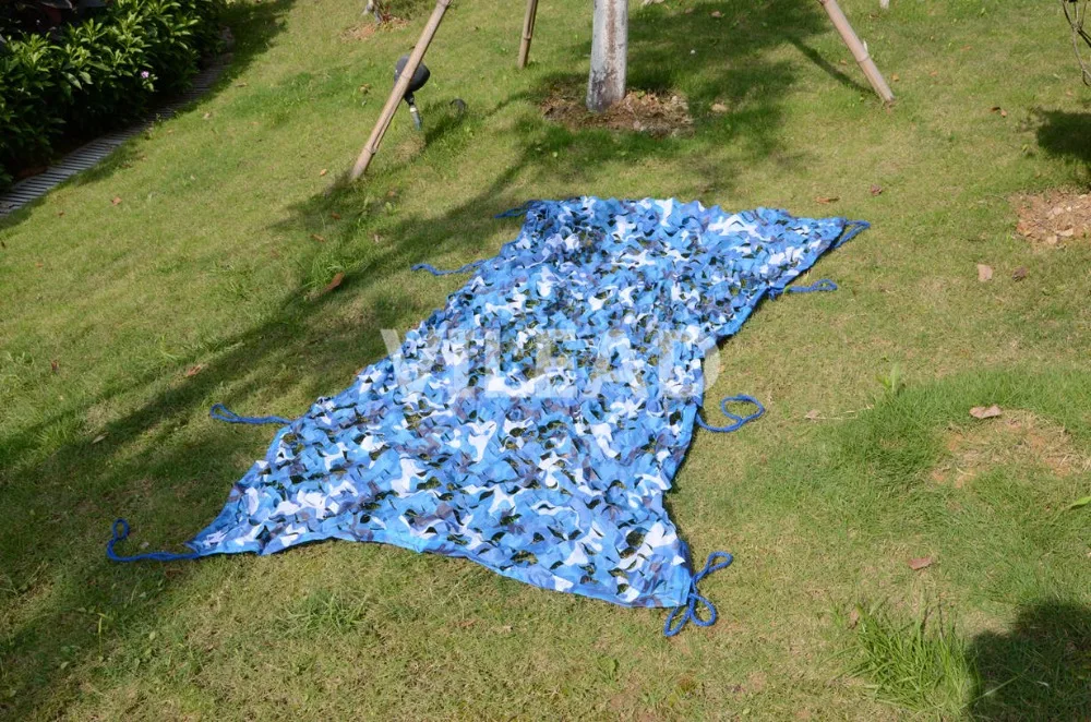 4M*5M Sea Blue Digital Camo Netting Military Camo Netting Army Camouflage Jungle Net Shelter for Hunting Camping Sports Tent