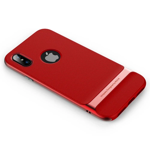 Royce Series для IPhone X случае рок-чехол для телефона для iPhone X задняя крышка Роскошные Hybrid PC+ TPU гальваническим Корпуса для iphonex - Цвет: Red