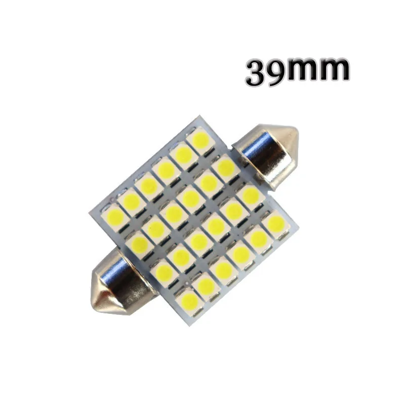 100 шт. Авто светодиодная гирлянда C5W 24 SMD 1210 3528 Светодиодный 0.1A плафон 36 мм/39 мм/41 мм 42 мм номерной знак лампочки для чтения 12 V