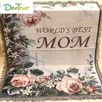 

Mother's Day Gift Cotton American Style Rose Thicken Flower Blanket for Mom Throw on Sofa/Bed Blanket Table/ Piano Cover
