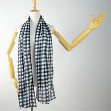 New Arrival Classic Cotton Plaid Checked Print Black White Scarf Large Soft Women Scarves Big Tartan Delicate Fashion Wrap Shawl