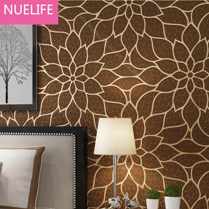 

0.53x10 Meter Modern style flower pattern nonwoven fabric wallpaper wedding room bedroom living room TV background wallpaper