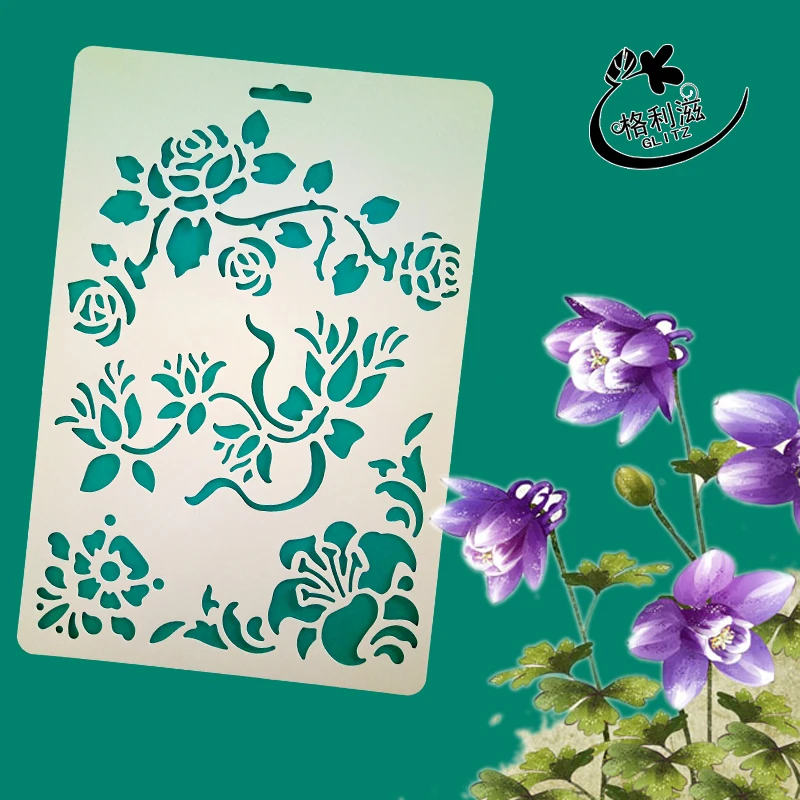 

Morning glory Layering Stencils for DIY Scrapbooking/photo album Decorative Embossing DIY Paper Cards Crafts