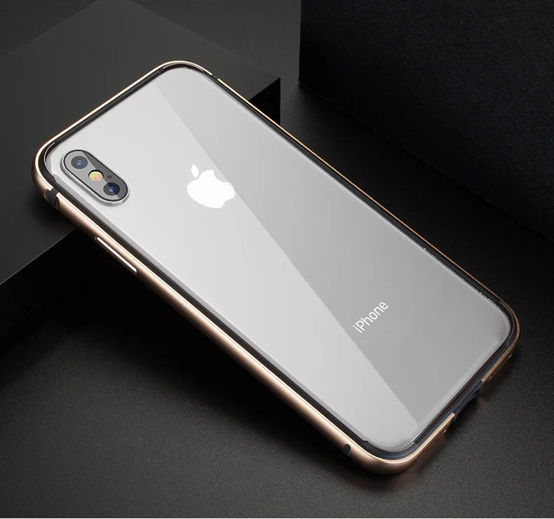 CAPSSICUM металлический бампер чехол для iphone X Xs Max XR мягкий силиконовый Жесткий алюминиевый сплав рамка для iphone X Xs Max XR - Цвет: Золотой