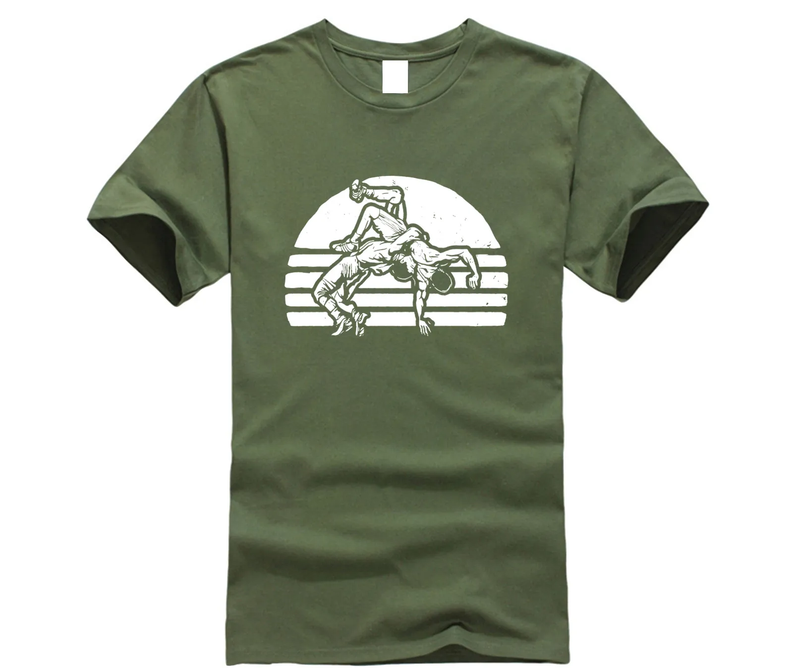 تصميم الأزياء شحن مجاني خمر المصارعة الجرافيك تي شيرت-اثنين المصارعون والشمس طباعة جولة الرقبة رجل تصميم الأزياء شحن مجاني خمر المصارعة الجرافيك تي شيرت-اثنين المصارعون والشمس طباعة جولة الرقبة رجل