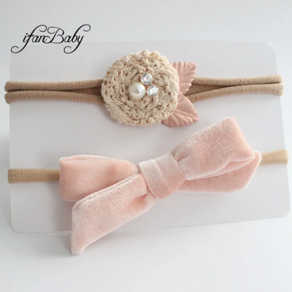 kids girl fabric flower headband nylon headband (4)