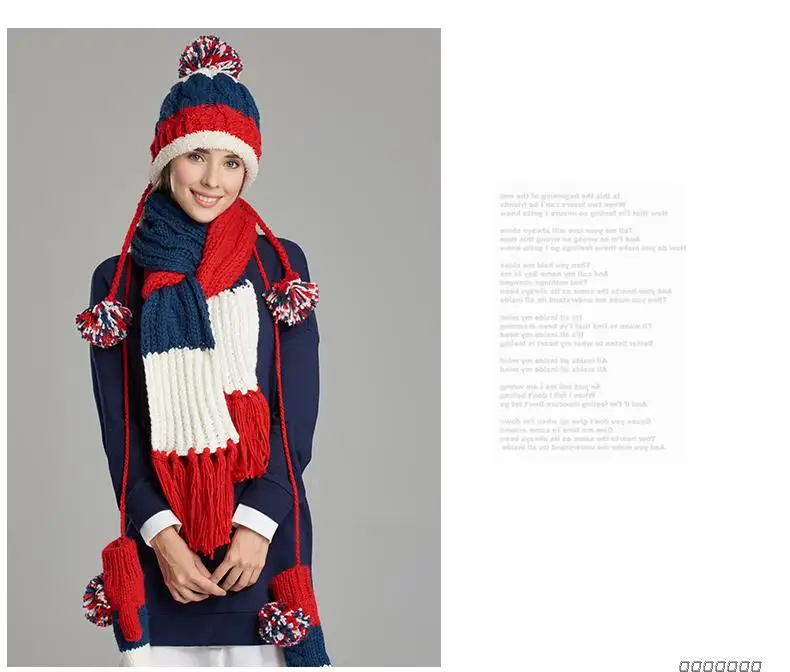 Civichic стильный подарок для девочки зимние красочные вязать шапка, шарф, перчатки 3 предмета утепленные Головные уборы Леди кисточкой шаль