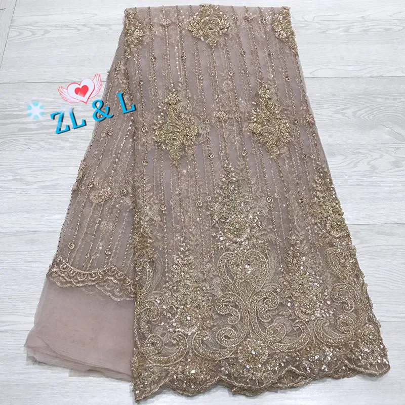 Excellent High-end hand embroidery decorative colorful beads sequins Africa Nigeria lace French tulle wedding dress skirt 5 yards 6 Excellent High-end hand embroidery decorative colorful beads sequins Africa Nigeria lace French tulle wedding dress skirt 5 yards 6