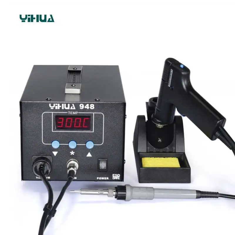 US $154.20 YIHUA 948 220V110V Digital electric soldering device Soldering Iron Station Suction Tin Gun Handle Rework Station Welding 2 in1