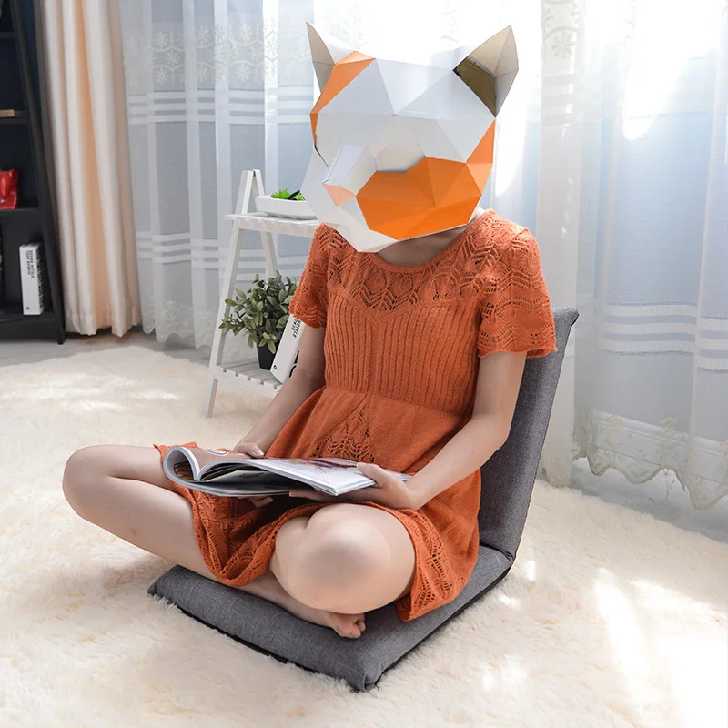 0-90� Adjustable Lazy Folding Sofa Portable Single Backrest Sofa Simple Design Living Room Bedroom Balcony Cushioned Furniture