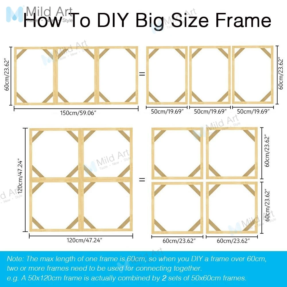 DIY минималистичный A4 натуральные деревянные рамки растянутая холст картина