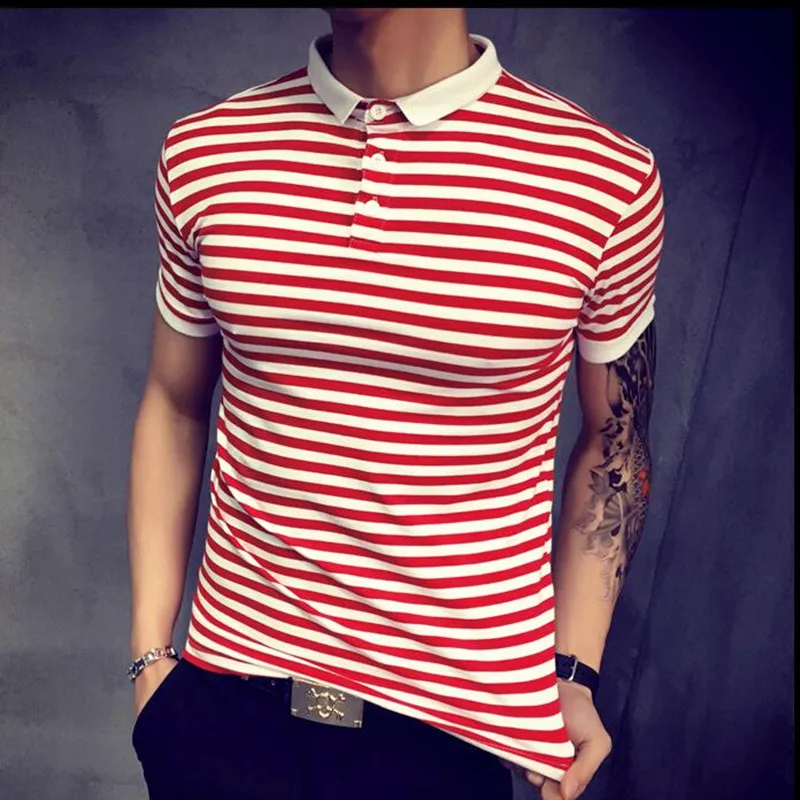 2017 new spring summer stripe men s font b polo b font font b shirt b