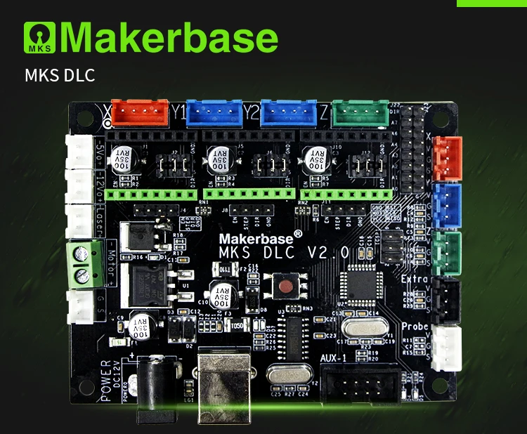 Makerbase CNC щит контроллер материнская плата MKS DLC GRBL гравировальная Лазерная плата управления DIY ЧПУ USB 3 оси шаговый двигатель драйвер