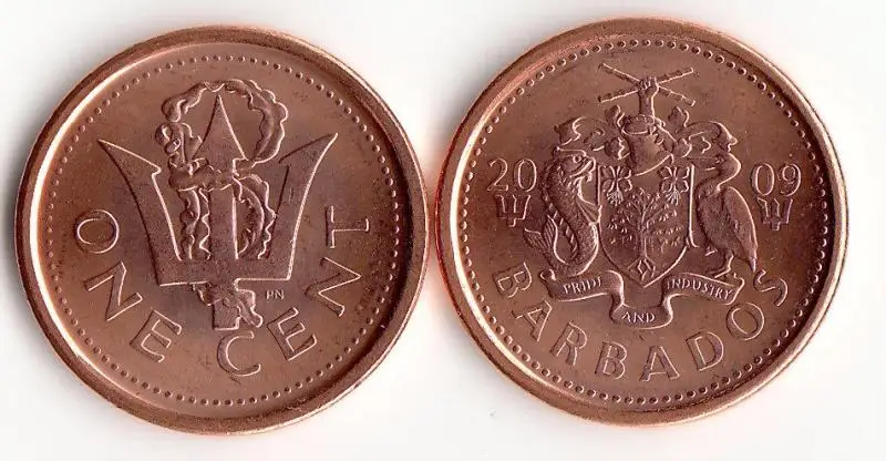 

Barbados 1 Cents Coin 100% real and Original North and South America Coins for Collection UNC New