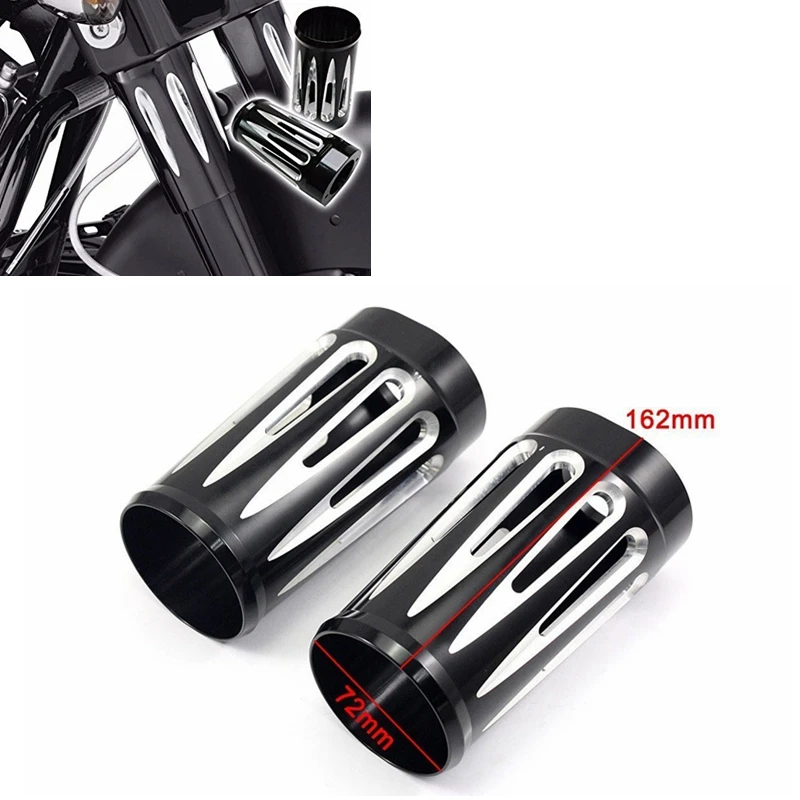 Edge Cut Black Billet Aluminum Fork Boot Slider Cover Cow RSD For