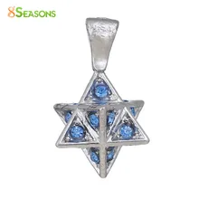 8 сезонов медные Merkaba медитация амулеты серебристого оттенка/Золотой Цвет Синий Розовый Стразы 26 мм(") x 15 мм(5/8"), 1 шт