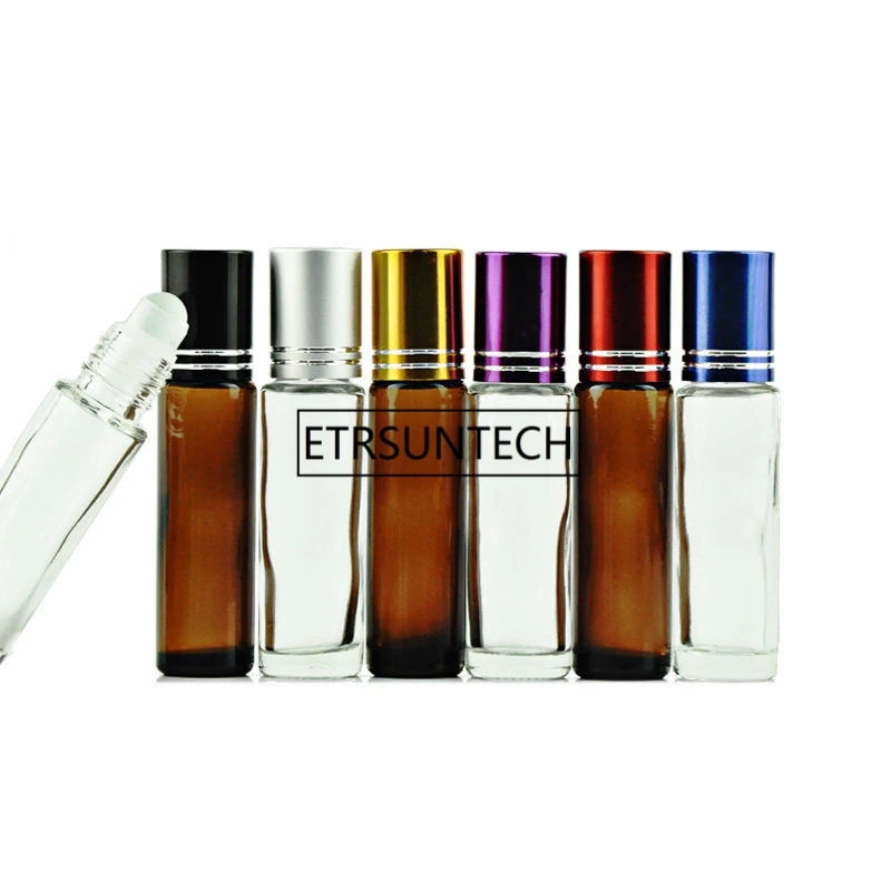 

10ml Amber Roll On Roller Bottle for Essential Oils Refillable Perfume Bottle Deodorant Containers F1398