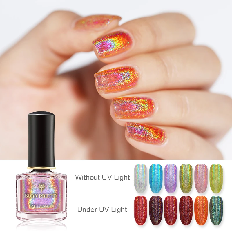 Родился довольно розовый серебряный Холо лак для ногтей 6 мл светочувствительных Блеск Shimmer ногтей Лаки УФ лак для ногтей длительный купить на AliExpress