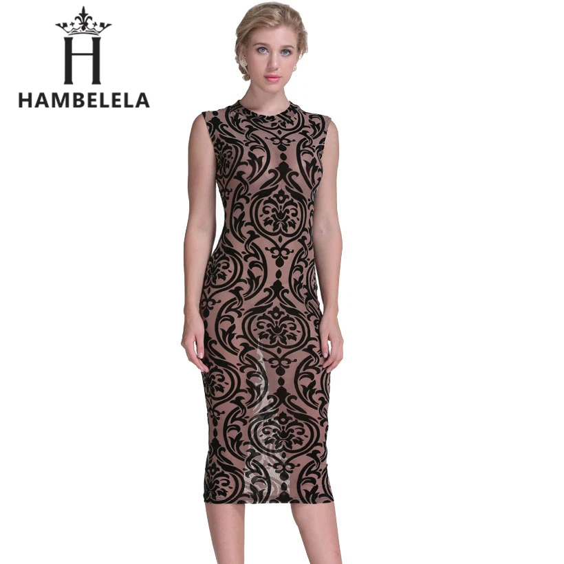 

HAMBELELA Women Summer Strapless Striped Midi Dress Knee Length Bodycon Bandage Night Club Dress Runway Style Pencil Sexy Dress