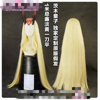 

Fate Grand Order FGO Ibaraki Douji Cosplay Wigs Yellow Long Heat Resistant Synthetic Hair Perucas Cosplay Wig