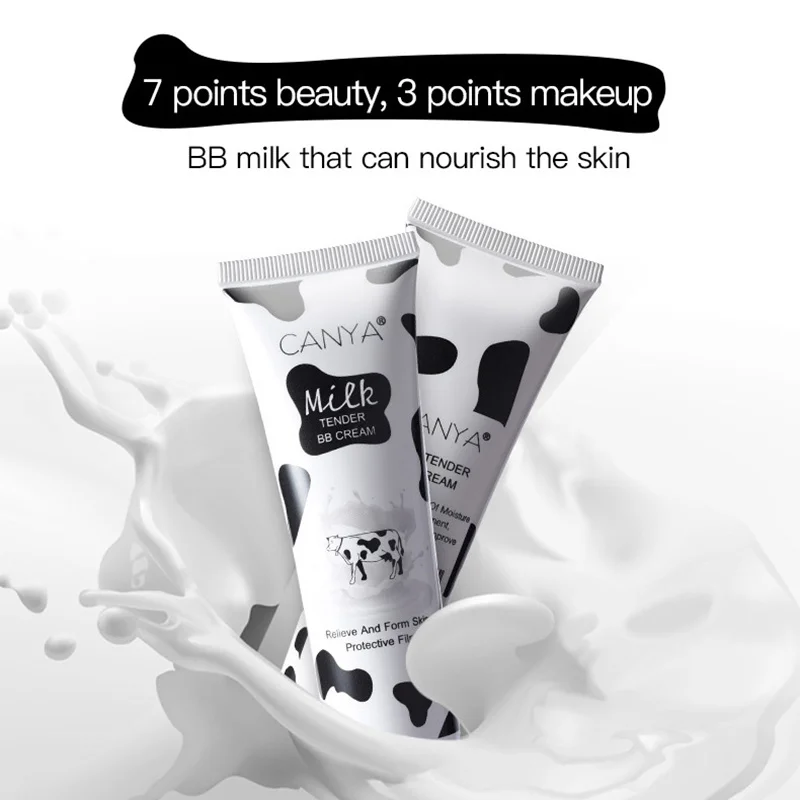 

New Cute Foundation Base Matte Liquid Makeup Concealer Milk Whitening Full Coverage Waterproof Face Cream Whitening TSLM2