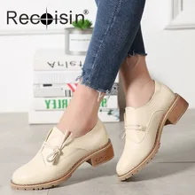 RECOISIN/весенние женские туфли-оксфорды; лоферы из натуральной кожи; повседневная обувь; женская обувь на плоской подошве; женские мокасины; sapatos feminino