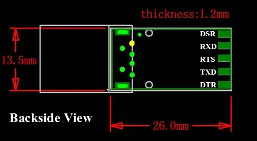 FT232 RS232 V1 backside view