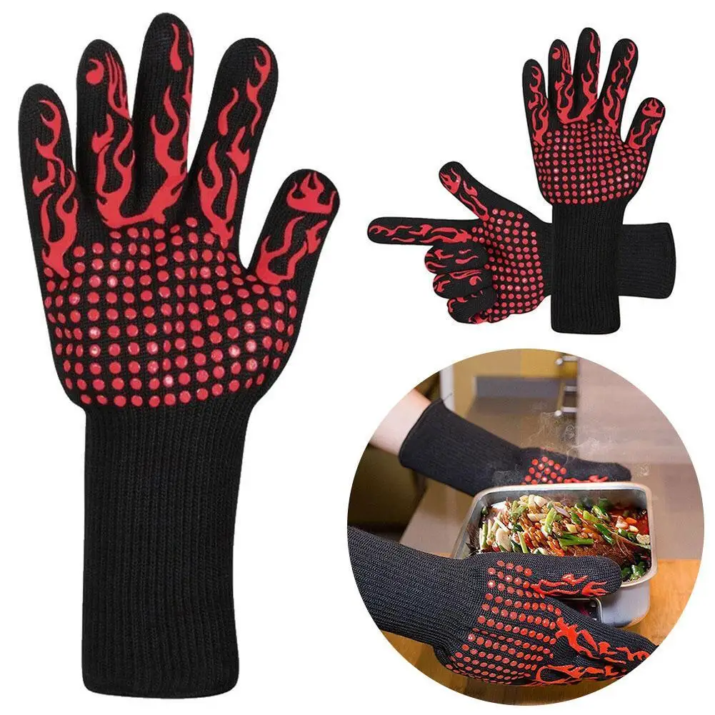 

1 pcs Multi-Purpose Grilling Cook Gloves Oven Mitt Baking Glove Extreme Heat Resistant Kitchen Barbecue Glove BBQ Gloves