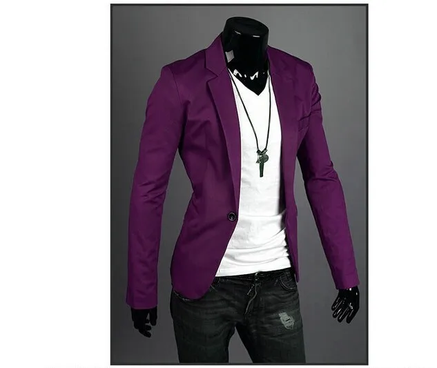 Блейзер для мужчин Новое поступление 2019 года модная одежда дикий одной кнопки Костюм куртка мужчин's повседневное Slim Fit костюм