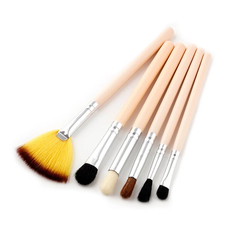 6pcs Female Small Makeup Brush Fan Shape Blusher Eye Shadow Brushes Set