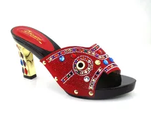 African wooden font b shoes b font 2016 Rhinestone Sandals Woman Summer Red Bottoms font b