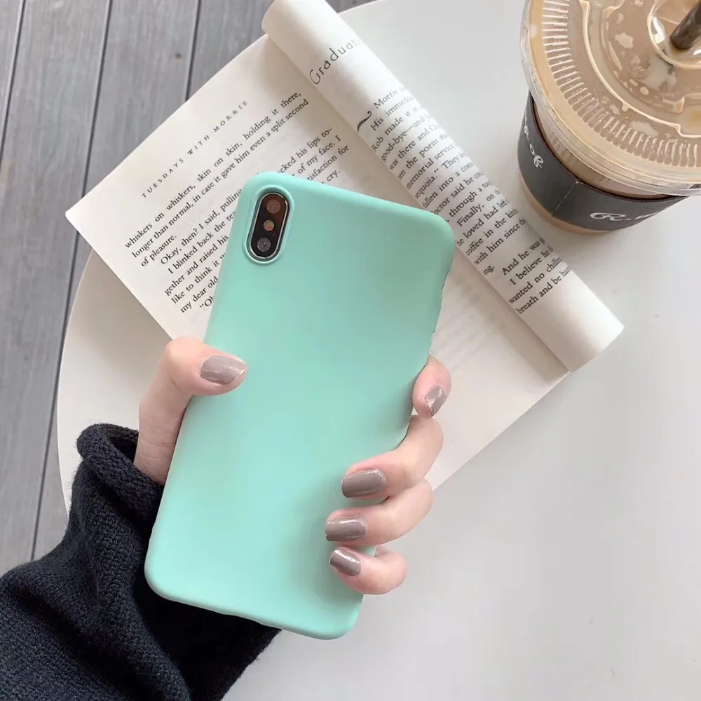 Мягкий тонкий матовый и Ультратонкий чехол для телефона iphone 6 6plus 6s 6sp 7 8 7P 8P X XS Max XR |