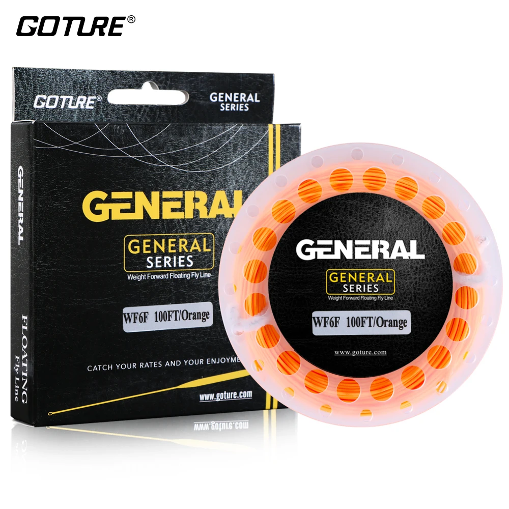 Tanie Goture GENERAL 100ft 30M waga do przodu muchowe żyłki WF3 4 5 6 7 8F żyłka pływająca linia kolor PVC + pleciona linka Dacron